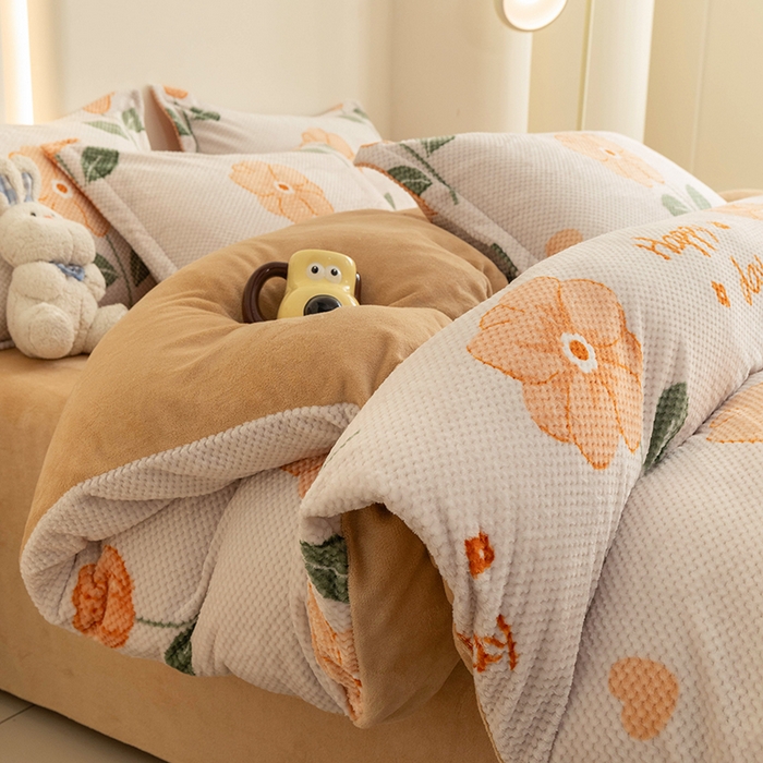 91家纺网 家纺一手货源 找家纺 倾慕家纺 2026新款立体菠萝格印花单枕套 黄小花