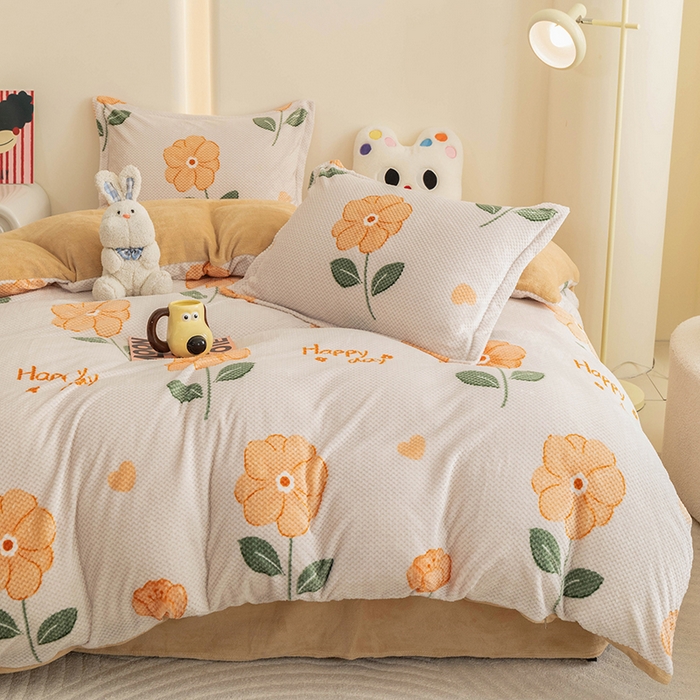 91家纺网 家纺一手货源 找家纺 倾慕家纺 2026新款立体菠萝格印花单枕套 黄小花