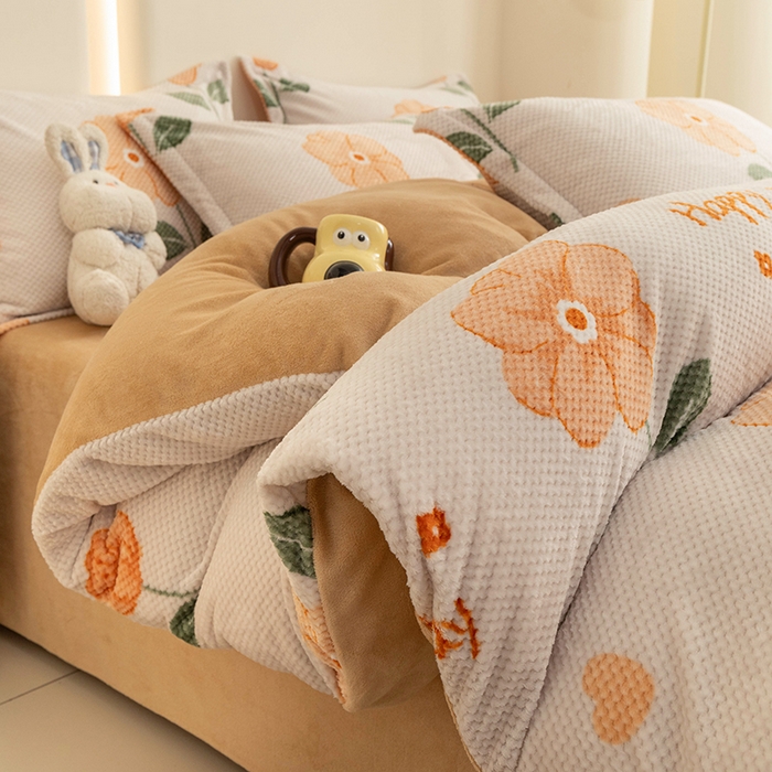 91家纺网 家纺一手货源 找家纺 倾慕家纺 2026新款立体菠萝格印花单枕套 黄小花