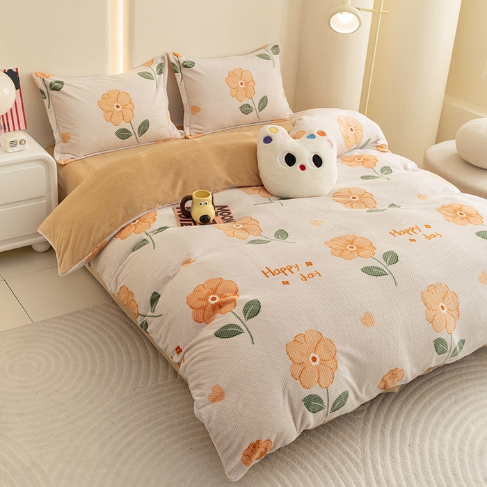 91家纺网 家纺一手货源 找家纺 倾慕家纺 2026新款立体菠萝格印花单枕套 黄小花