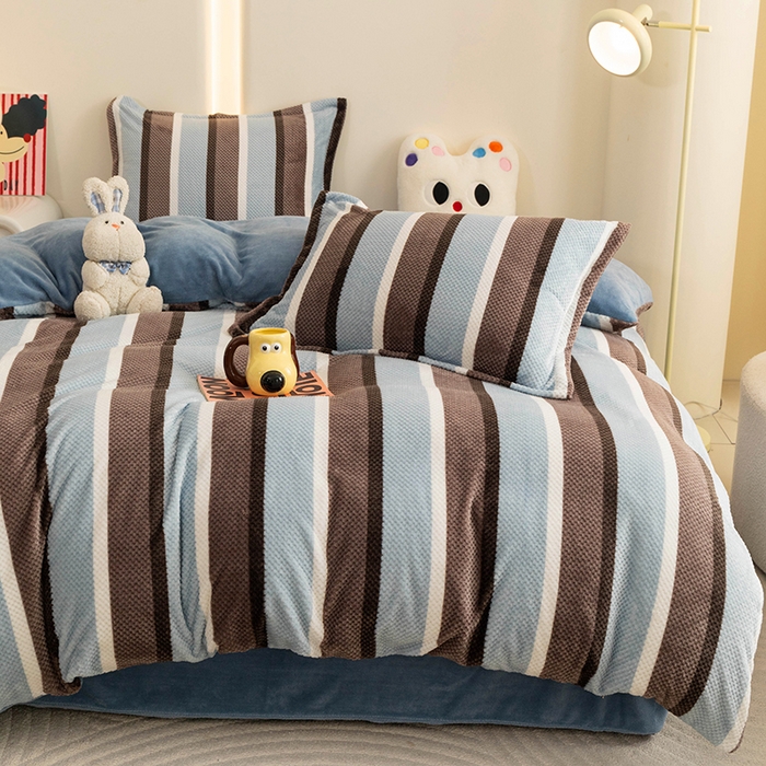 91家纺网 家纺一手货源 找家纺 倾慕家纺 2026新款立体菠萝格印花单枕套 自由蓝