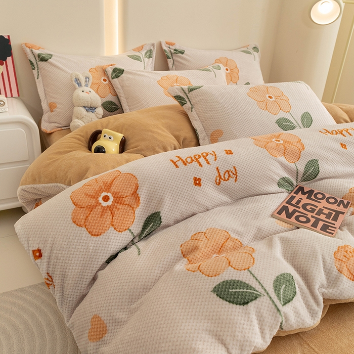 91家纺网 家纺一手货源 找家纺 倾慕家纺 2026新款立体菠萝格印花单枕套 黄小花