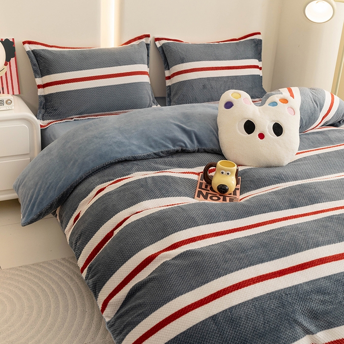 91家纺网 家纺一手货源 找家纺 倾慕家纺 2026新款立体菠萝格印花单枕套 英伦横条