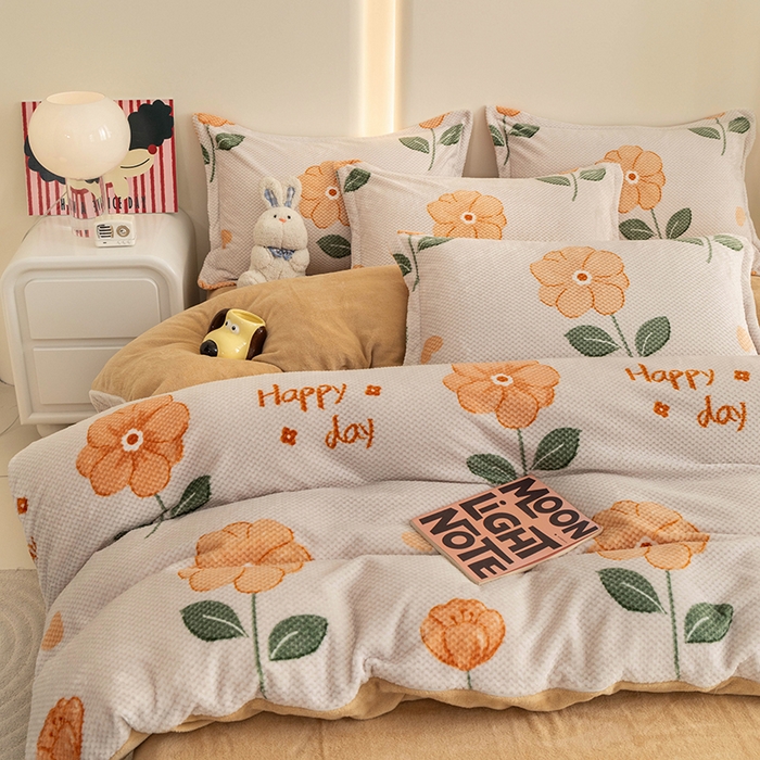 91家纺网 家纺一手货源 找家纺 倾慕家纺 2026新款立体菠萝格印花单枕套 黄小花