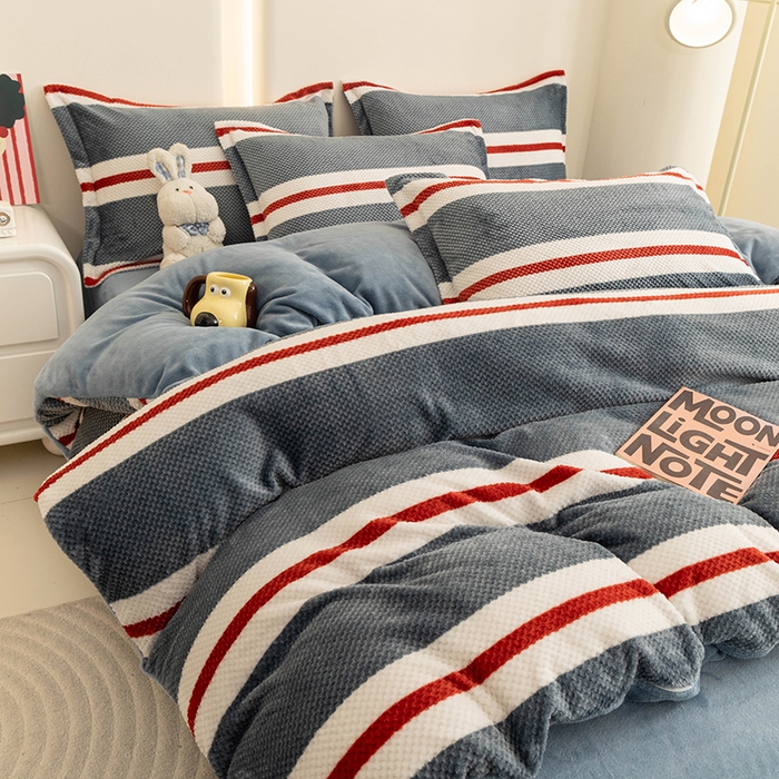 91家纺网 家纺一手货源 找家纺 倾慕家纺 2026新款立体菠萝格印花单枕套 英伦横条