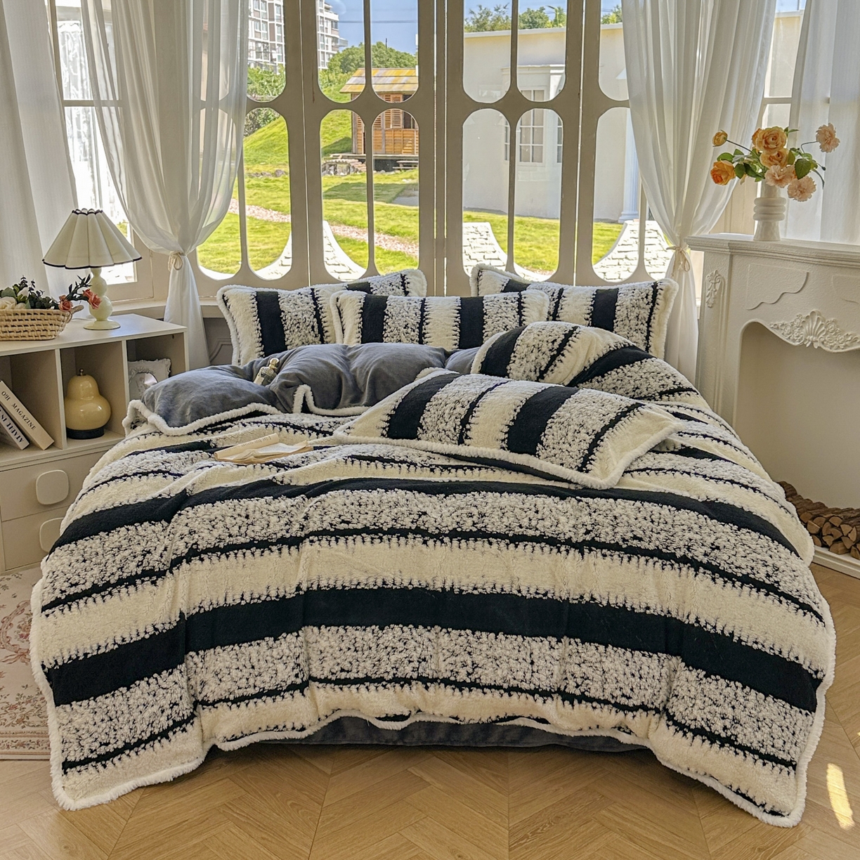 91家纺网 家纺一手货源 找家纺 新印象 2025新款阳离子绒牛奶绒保暖四件套 包边款阳离子绒-里维斯