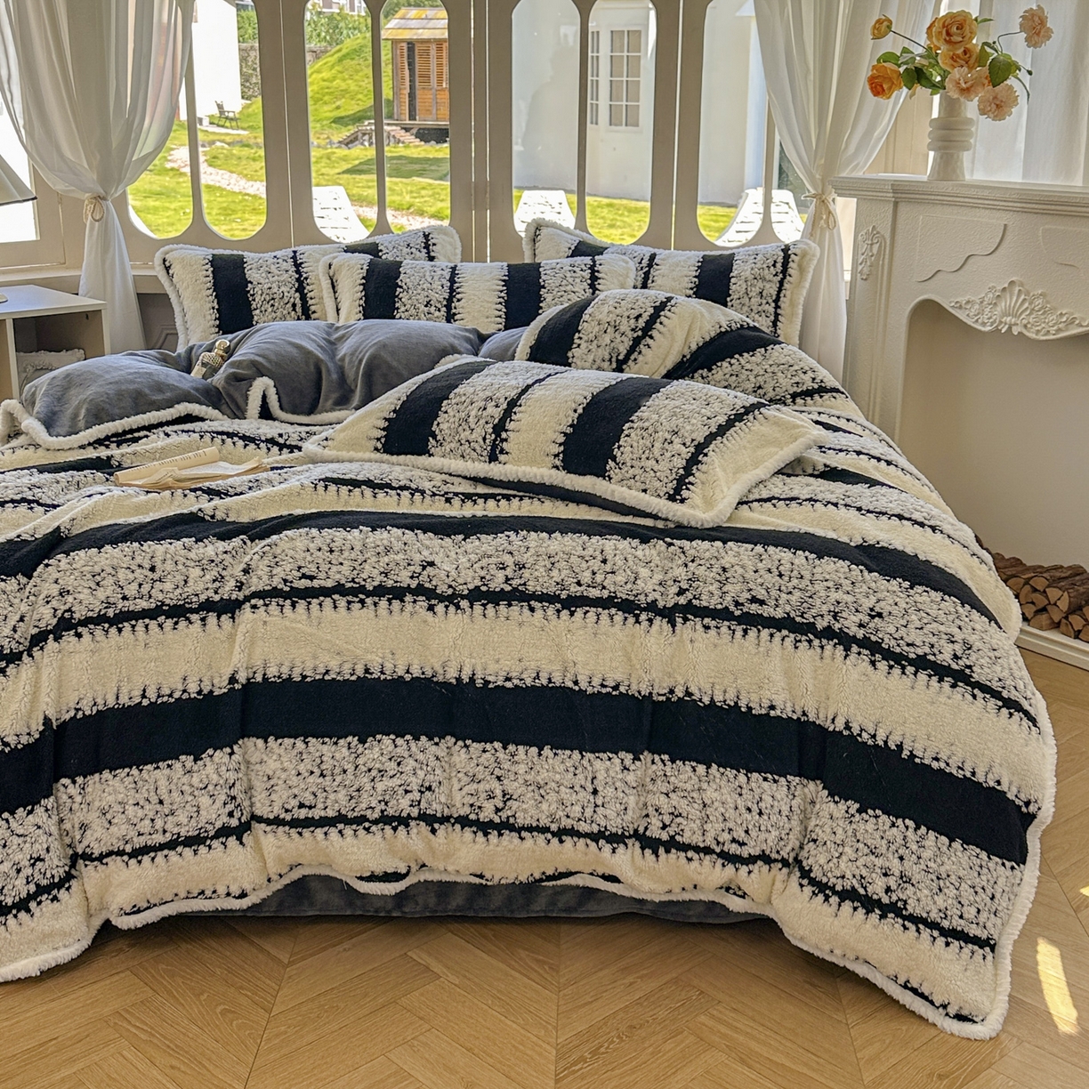 91家纺网 家纺一手货源 找家纺 新印象 2025新款阳离子绒牛奶绒保暖四件套 包边款阳离子绒-里维斯