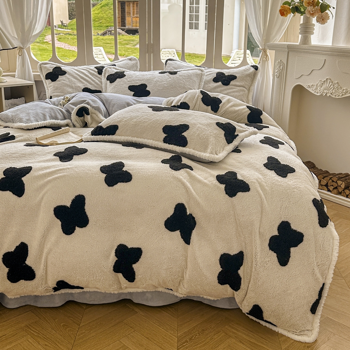 91家纺网 家纺一手货源 找家纺 新印象 2025新款阳离子绒牛奶绒保暖四件套 包边款阳离子绒-琳蝶