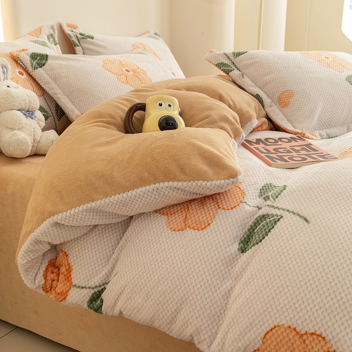 91家纺网 家纺一手货源 找家纺 倾慕家纺 2026新款立体菠萝格印花单枕套 黄小花