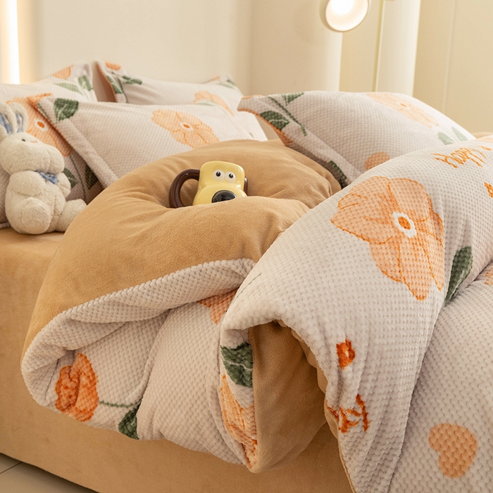 91家纺网 家纺一手货源 找家纺 倾慕家纺 2026新款立体菠萝格印花单枕套 黄小花