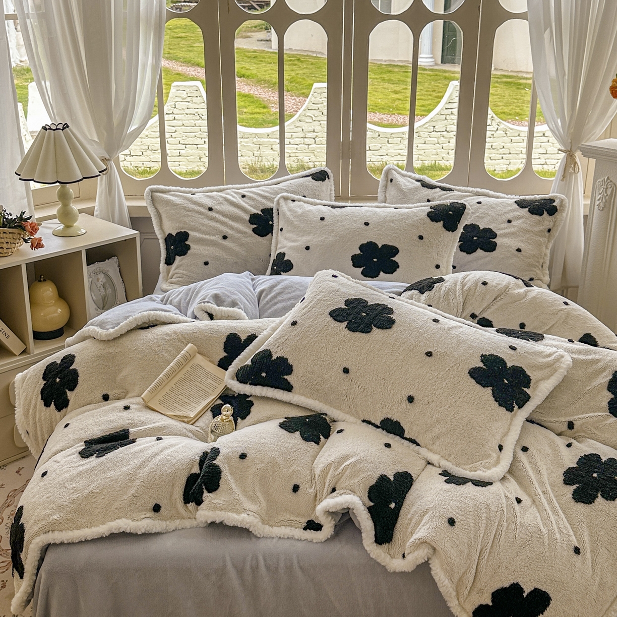 91家纺网 家纺一手货源 找家纺 新印象 2025新款阳离子绒牛奶绒保暖四件套 包边款阳离子绒-慕朵