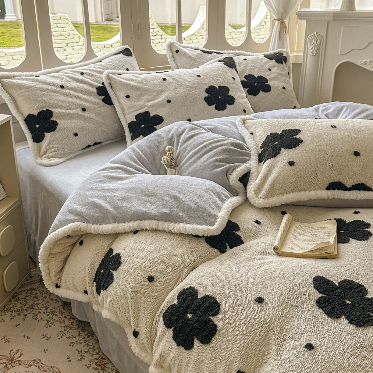 91家纺网 家纺一手货源 找家纺 新印象 2025新款阳离子绒牛奶绒保暖四件套 包边款阳离子绒-慕朵