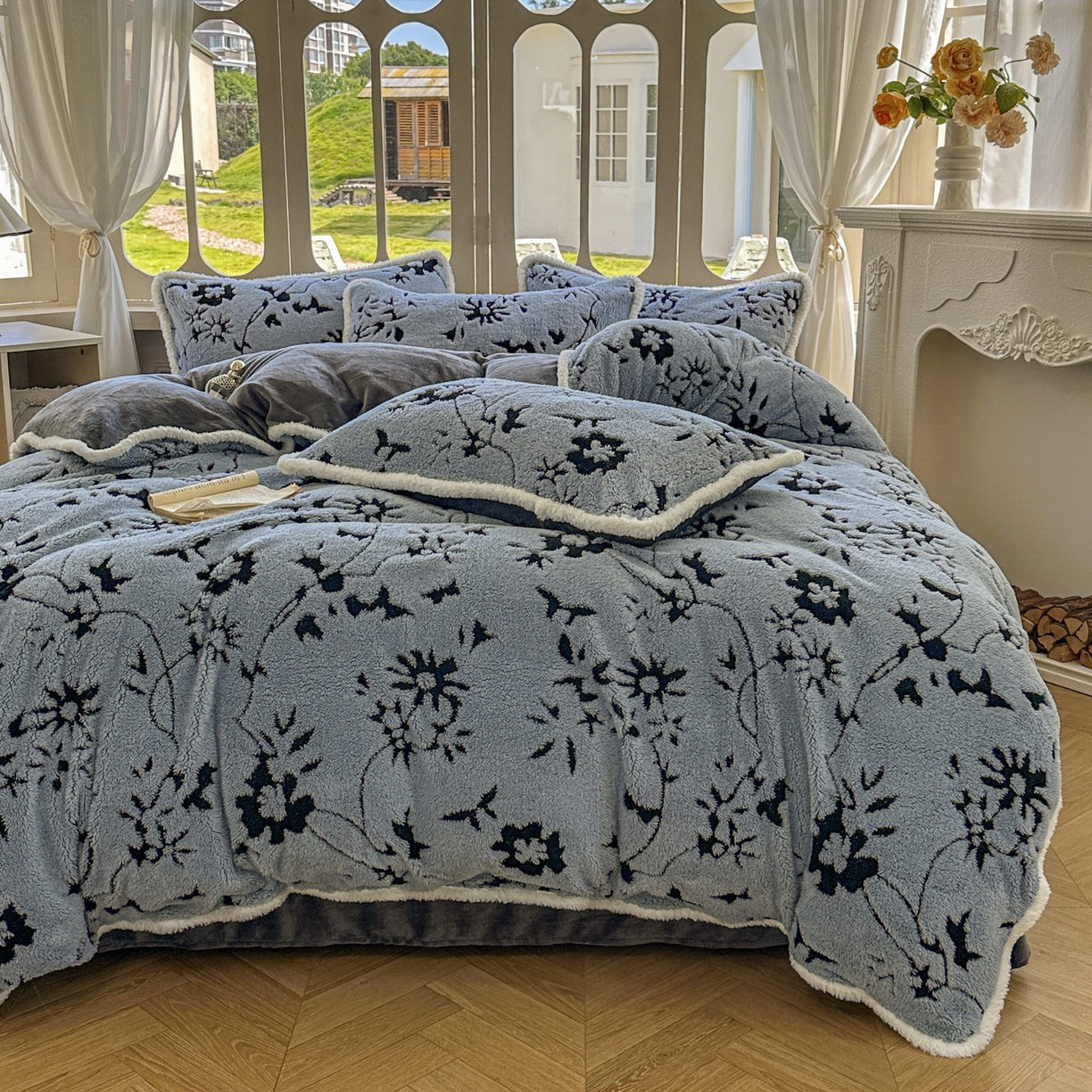 91家纺网 家纺一手货源 找家纺 新印象 2025新款阳离子绒牛奶绒保暖四件套 包边款阳离子绒-缇娜