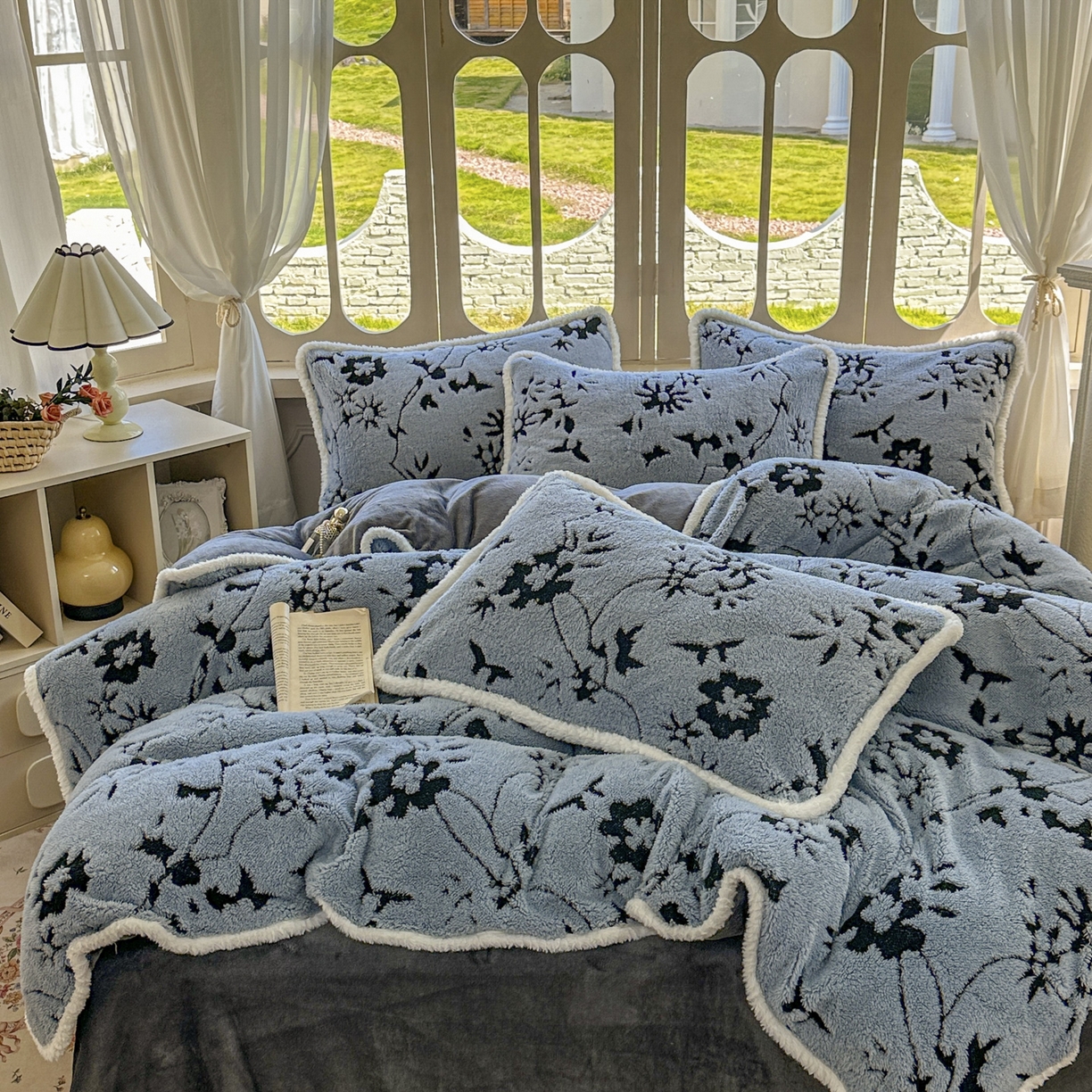 91家纺网 家纺一手货源 找家纺 新印象 2025新款阳离子绒牛奶绒保暖四件套 包边款阳离子绒-缇娜