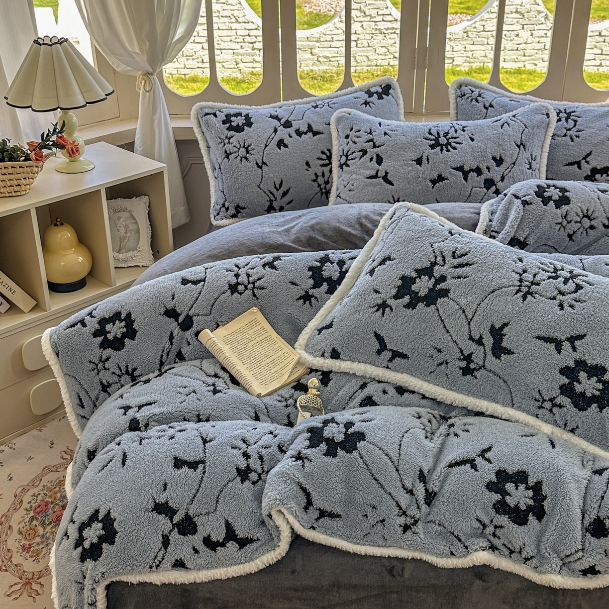 91家纺网 家纺一手货源 找家纺 新印象 2025新款阳离子绒牛奶绒保暖四件套 包边款阳离子绒-缇娜