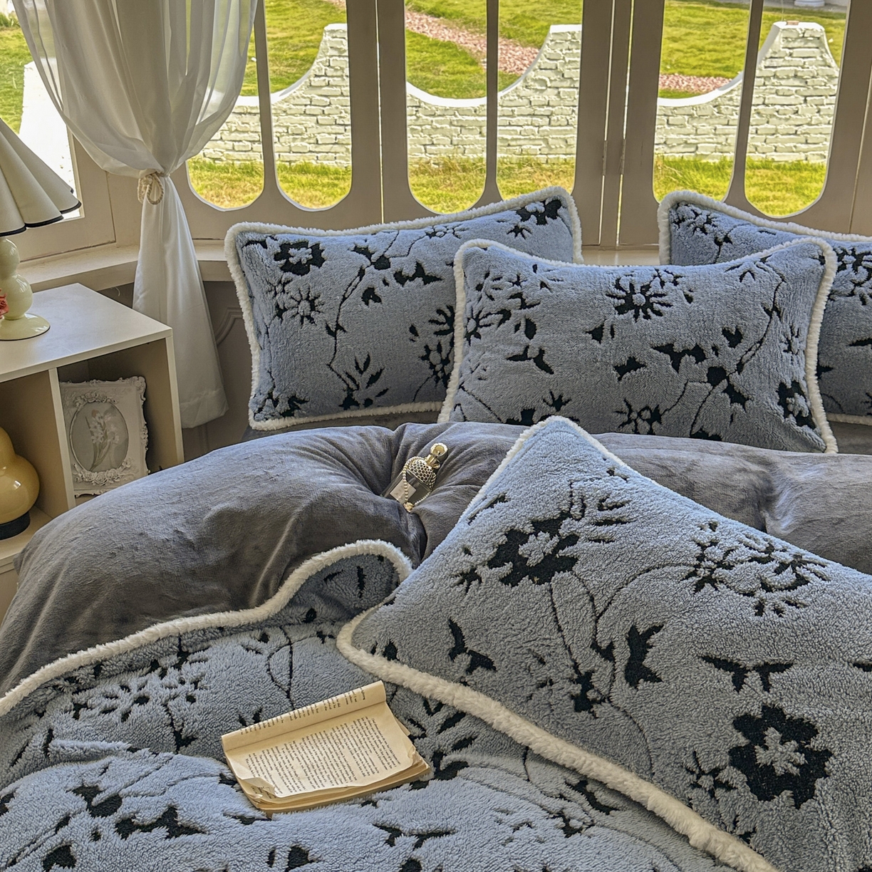 91家纺网 家纺一手货源 找家纺 新印象 2025新款阳离子绒牛奶绒保暖四件套 包边款阳离子绒-缇娜