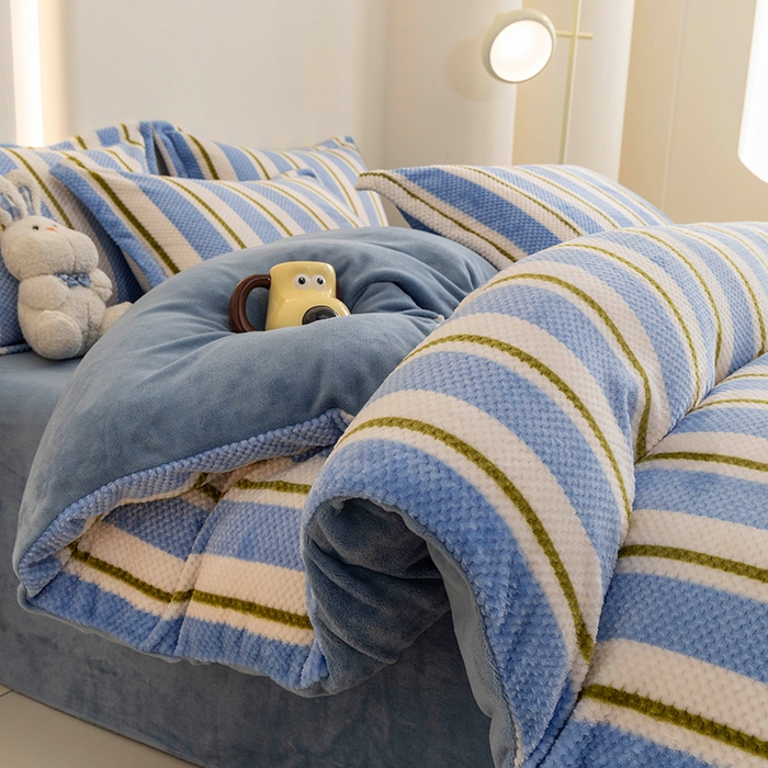 91家纺网 家纺一手货源 找家纺 倾慕家纺 2026新款立体菠萝格印花单枕套 挪威蓝