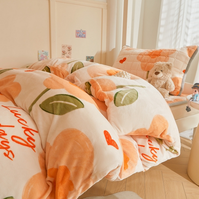 91家纺网 家纺一手货源 找家纺 雅萱家纺 2025新款牛奶绒学生床垫三件套 牛奶绒床垫三件套-萱花