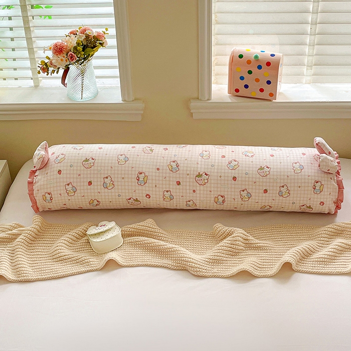 91家纺网 家纺一手货源 找家纺 亦帆枕芯 2025新款好大一只全棉纯棉加大情侣双人枕头加大兔耳抱枕孕妇枕枕芯加枕套可拆洗 可爱猫咪粉-兔耳抱枕