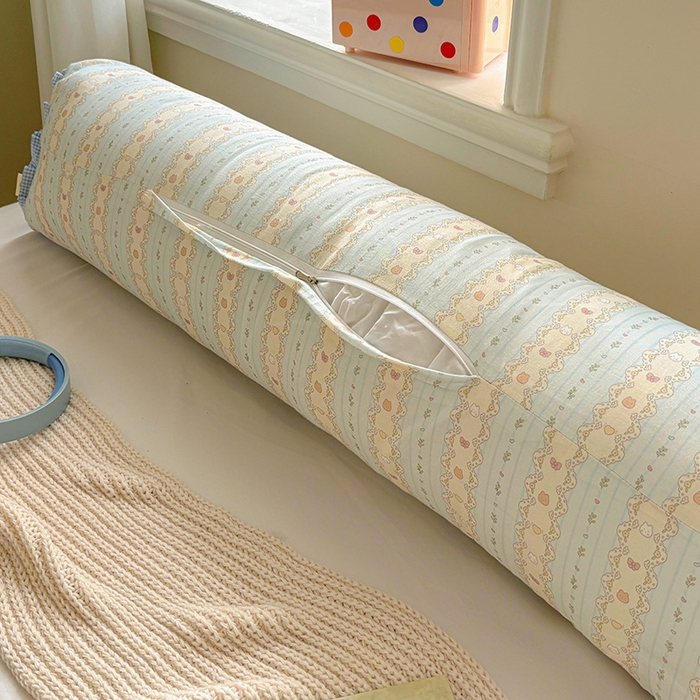 91家纺网 家纺一手货源 找家纺 亦帆枕芯 2025新款好大一只全棉纯棉加大情侣双人枕头加大兔耳抱枕孕妇枕枕芯加枕套可拆洗 小花蓝-兔耳抱枕