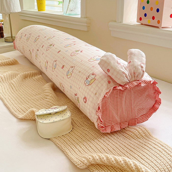 91家纺网 家纺一手货源 找家纺 亦帆枕芯 2025新款好大一只全棉纯棉加大情侣双人枕头加大兔耳抱枕孕妇枕枕芯加枕套可拆洗 可爱猫咪粉-兔耳抱枕