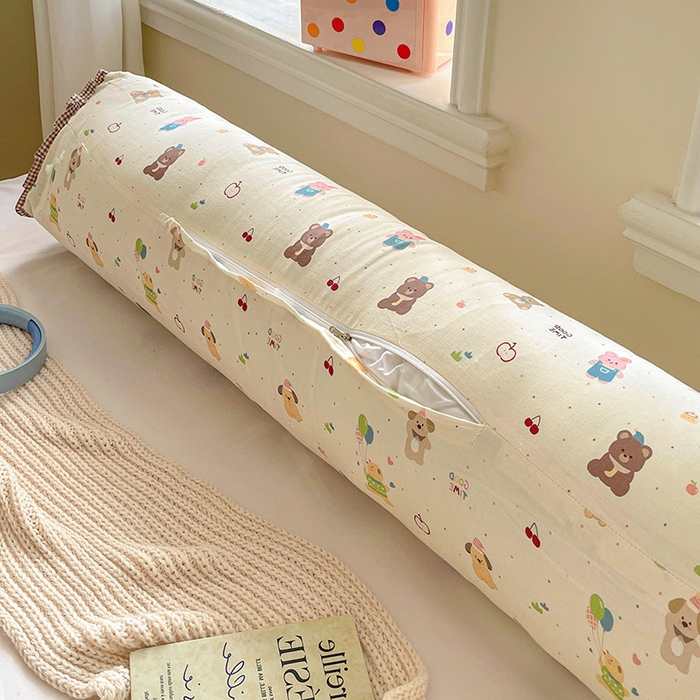 91家纺网 家纺一手货源 找家纺 亦帆枕芯 2025新款好大一只全棉纯棉加大情侣双人枕头加大兔耳抱枕孕妇枕枕芯加枕套可拆洗 萌宠乐园咖-兔耳抱枕