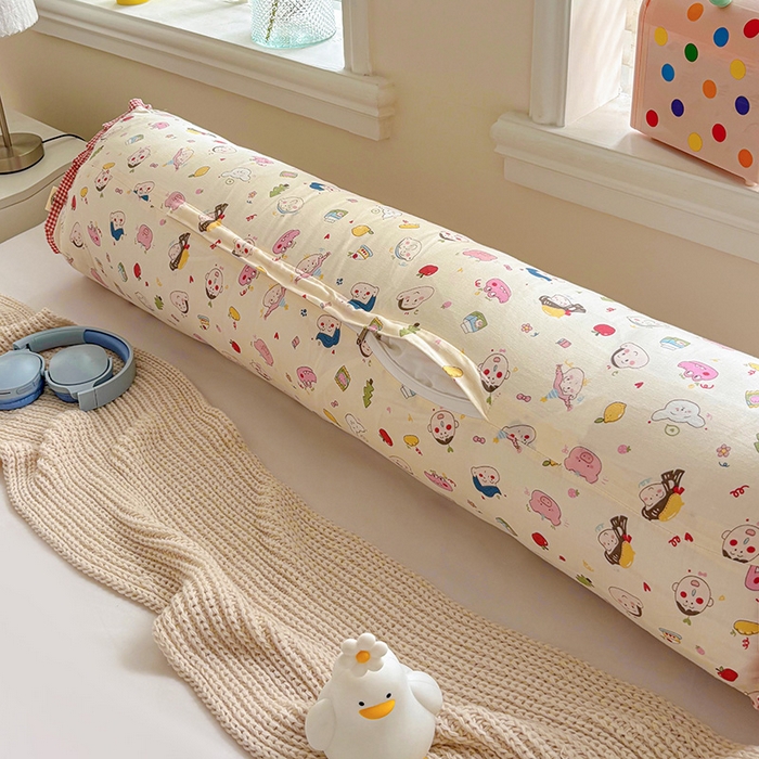 91家纺网 家纺一手货源 找家纺 亦帆枕芯 2025新款好大一只全棉纯棉加大情侣双人枕头加大兔耳抱枕孕妇枕枕芯加枕套可拆洗 小新粉-兔耳抱枕