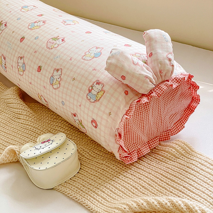 91家纺网 家纺一手货源 找家纺 亦帆枕芯 2025新款好大一只全棉纯棉加大情侣双人枕头加大兔耳抱枕孕妇枕枕芯加枕套可拆洗 可爱猫咪粉-兔耳抱枕