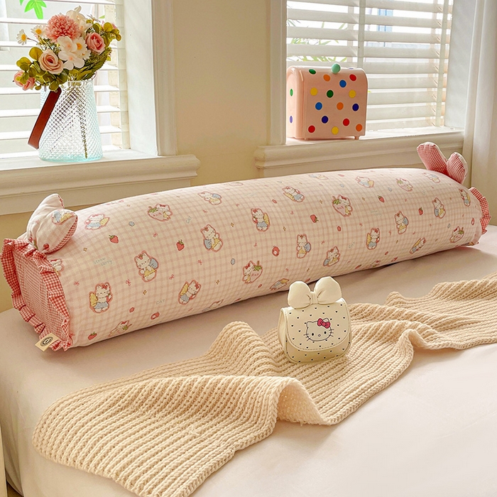 91家纺网 家纺一手货源 找家纺 亦帆枕芯 2025新款好大一只全棉纯棉加大情侣双人枕头加大兔耳抱枕孕妇枕枕芯加枕套可拆洗 可爱猫咪粉-兔耳抱枕