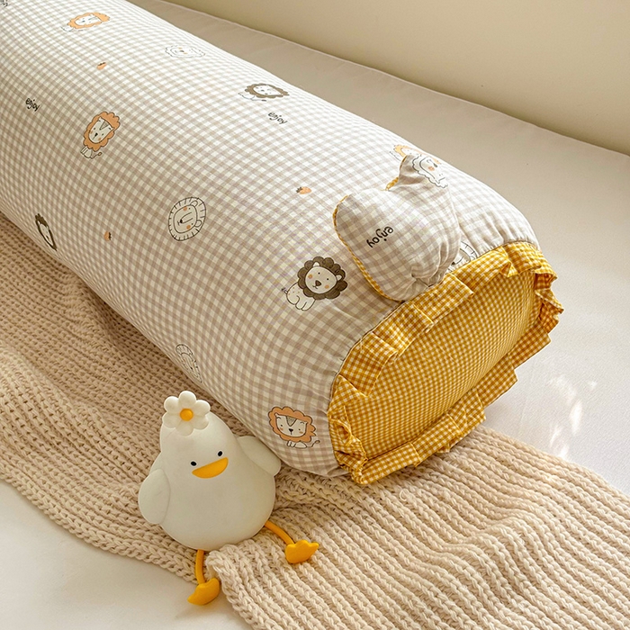 91家纺网 家纺一手货源 找家纺 亦帆枕芯 2025新款好大一只全棉纯棉加大情侣双人枕头加大兔耳抱枕孕妇枕枕芯加枕套可拆洗 小狮子-兔耳抱枕