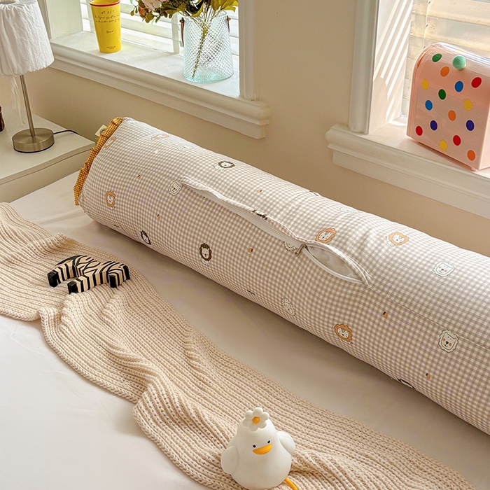 91家纺网 家纺一手货源 找家纺 亦帆枕芯 2025新款好大一只全棉纯棉加大情侣双人枕头加大兔耳抱枕孕妇枕枕芯加枕套可拆洗 小狮子-兔耳抱枕