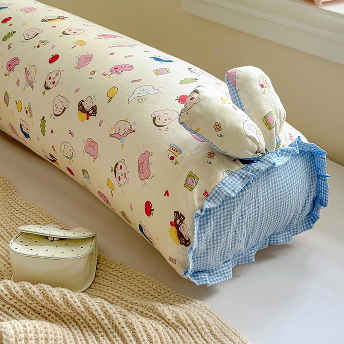 91家纺网 家纺一手货源 找家纺 亦帆枕芯 2025新款好大一只全棉纯棉加大情侣双人枕头加大兔耳抱枕孕妇枕枕芯加枕套可拆洗 小新蓝-兔耳抱枕