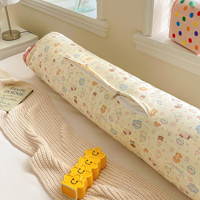 91家纺网 家纺一手货源 找家纺 亦帆枕芯 2025新款好大一只全棉纯棉加大情侣双人枕头加大兔耳抱枕孕妇枕枕芯加枕套可拆洗 奶芙狗粉-兔耳抱枕