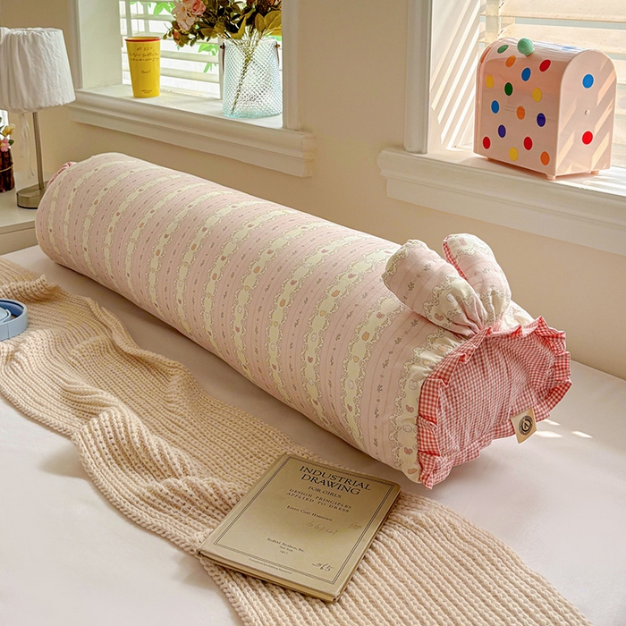 91家纺网 家纺一手货源 找家纺 亦帆枕芯 2025新款好大一只全棉纯棉加大情侣双人枕头加大兔耳抱枕孕妇枕枕芯加枕套可拆洗 小花粉-兔耳抱枕