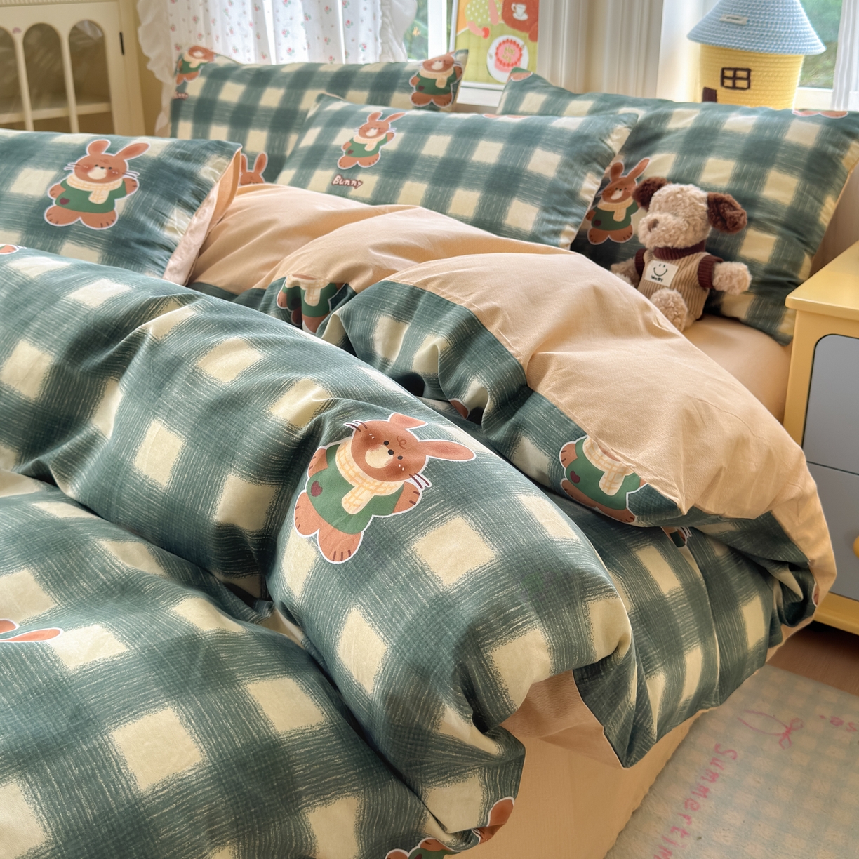 91家纺网 家纺一手货源 找家纺 （总）清雅福 2026春夏新品全棉13070萌趣系列四件套