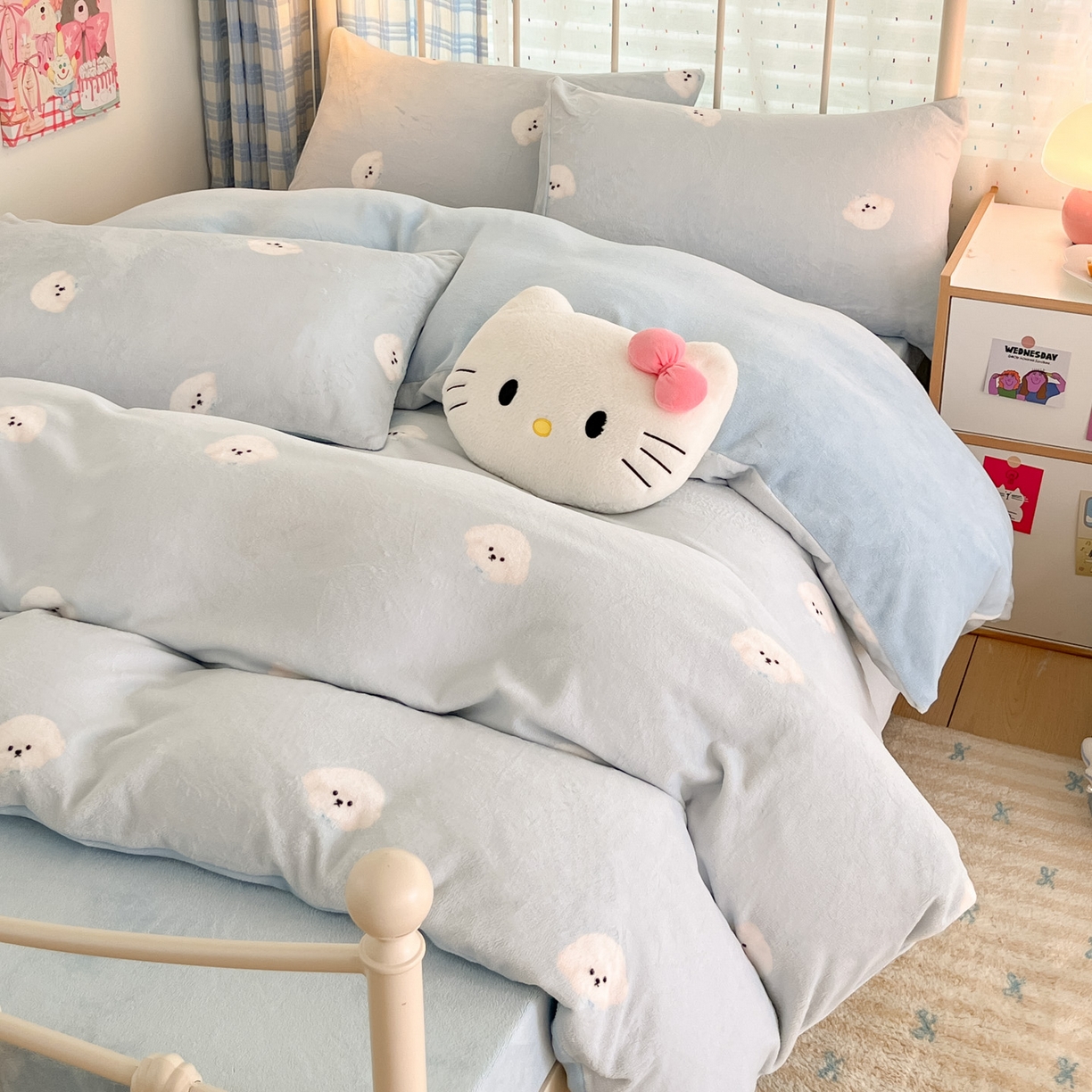 91家纺网 家纺一手货源 找家纺 （总）梦洋家纺 2025新款软fufu加厚保暖可爱系牛奶绒宿舍床套件系列