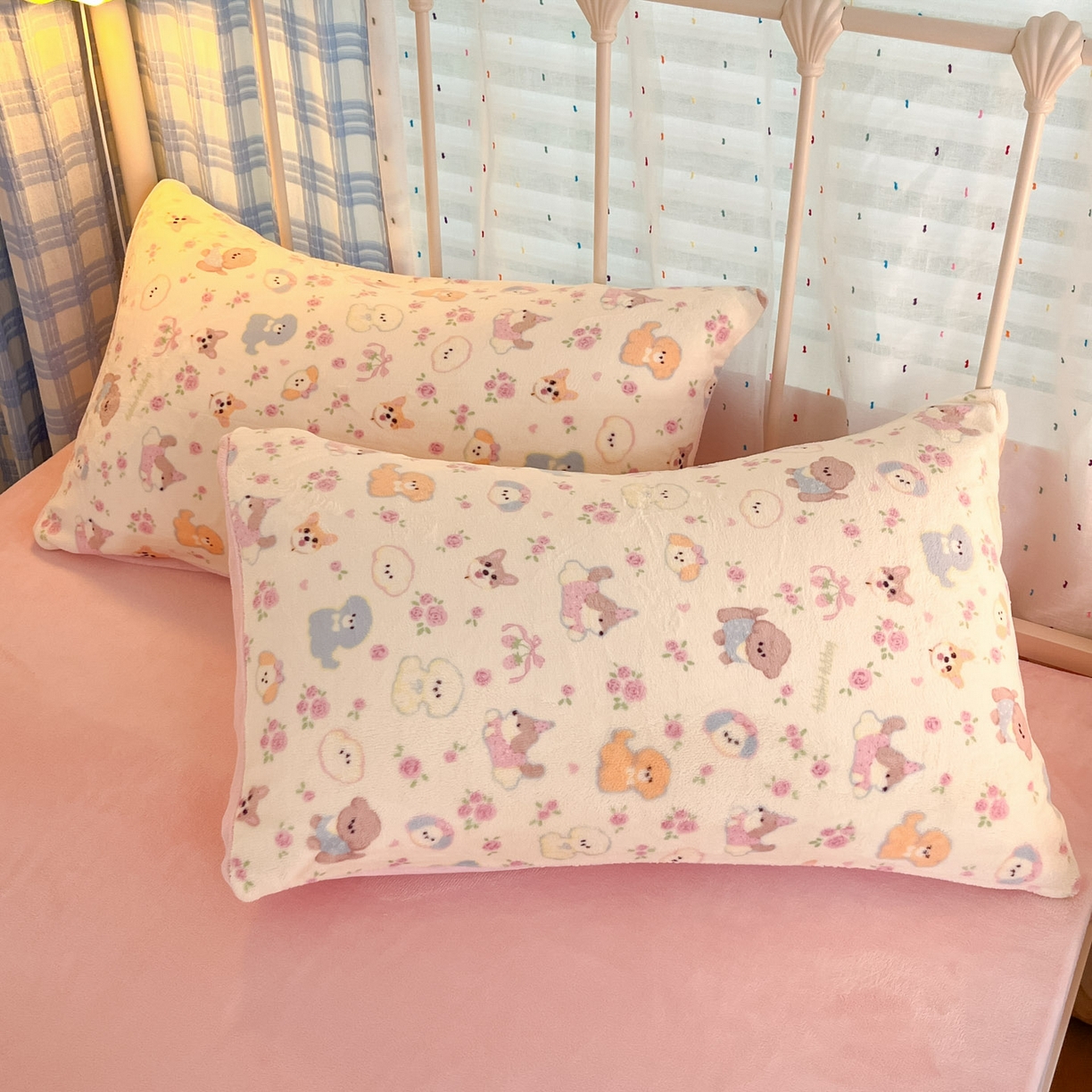 91家纺网 家纺一手货源 找家纺 梦洋家纺 2025新款软fufu加厚保暖可爱系牛奶绒宿舍床套件系列 卖萌修狗