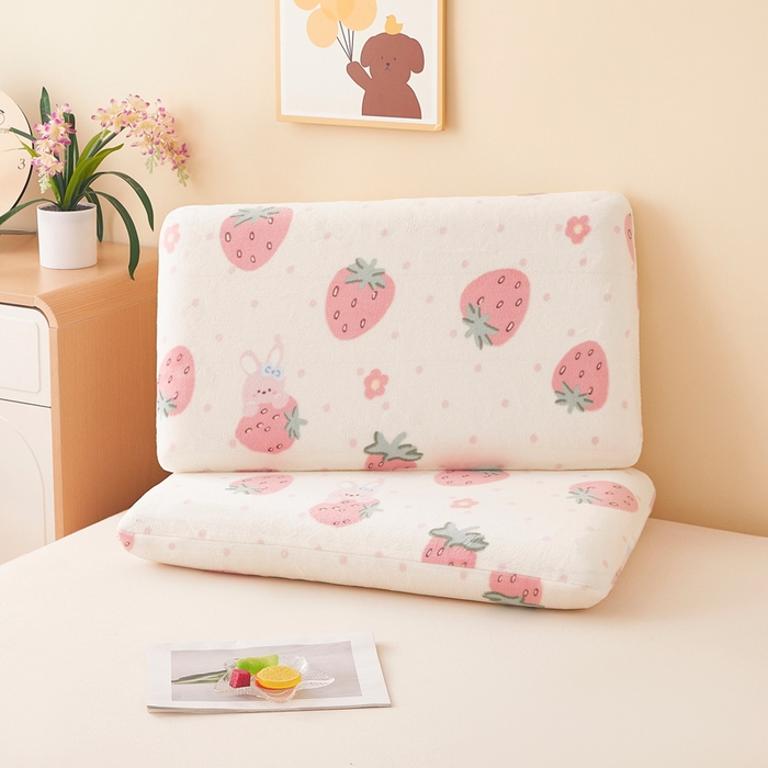 91家纺网 家纺一手货源 找家纺 （总）翎盈家纺 2025新款牛奶绒深睡枕专用枕套面包记忆枕枕头套