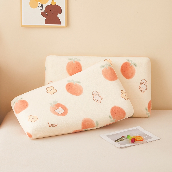 91家纺网 家纺一手货源 找家纺 翎盈家纺 2025新款牛奶绒深睡枕专用枕套面包记忆枕枕头套 心想事成