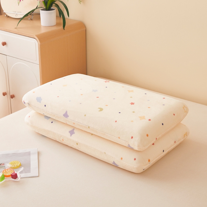 91家纺网 家纺一手货源 找家纺 翎盈家纺 2025新款牛奶绒深睡枕专用枕套面包记忆枕枕头套 童话星空