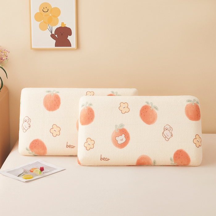 91家纺网 家纺一手货源 找家纺 翎盈家纺 2025新款牛奶绒深睡枕专用枕套面包记忆枕枕头套 心想事成