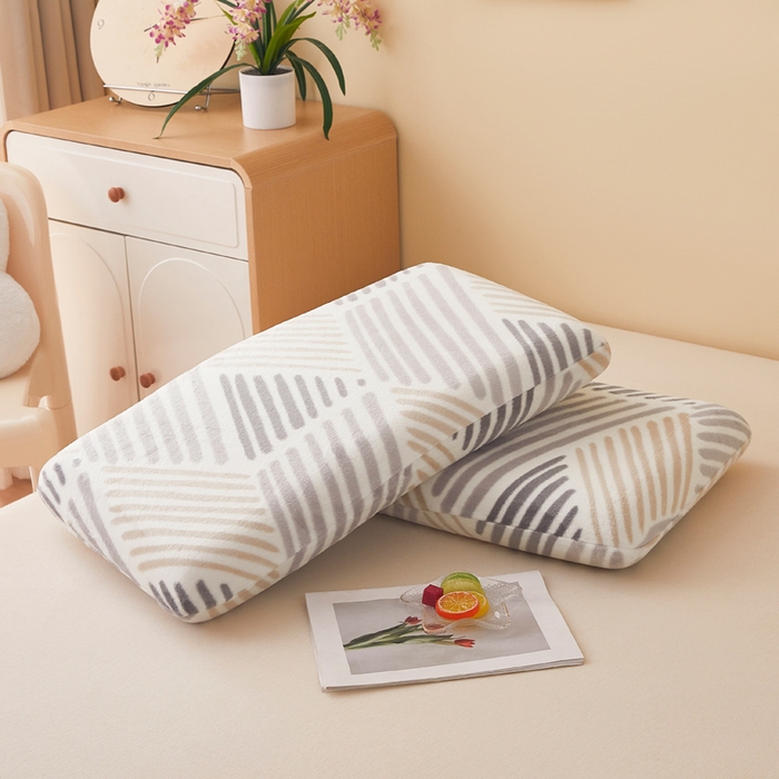 91家纺网 家纺一手货源 找家纺 翎盈家纺 2025新款牛奶绒深睡枕专用枕套面包记忆枕枕头套 柏拉图灰