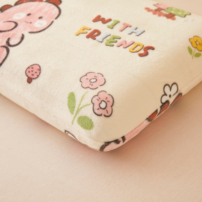 91家纺网 家纺一手货源 找家纺 翎盈家纺 2025新款牛奶绒深睡枕专用枕套面包记忆枕枕头套 淘气恐龙