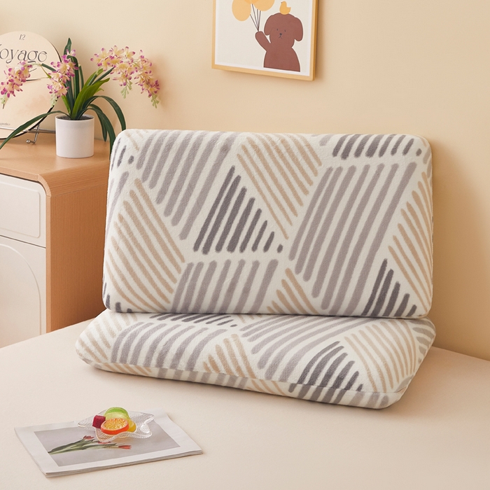 翎盈家纺 2025新款牛奶绒深睡枕专用枕套面包记忆枕枕头套 柏拉图灰