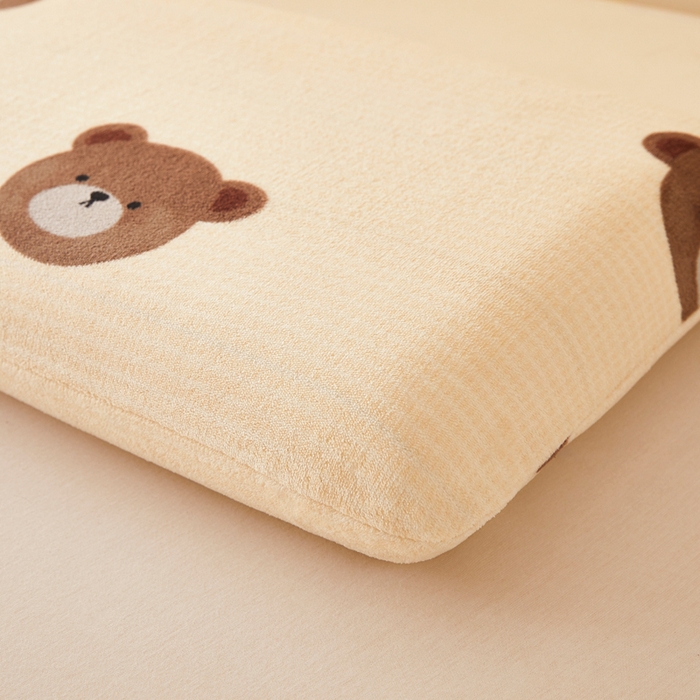 91家纺网 家纺一手货源 找家纺 翎盈家纺 2025新款牛奶绒深睡枕专用枕套面包记忆枕枕头套 开心小熊