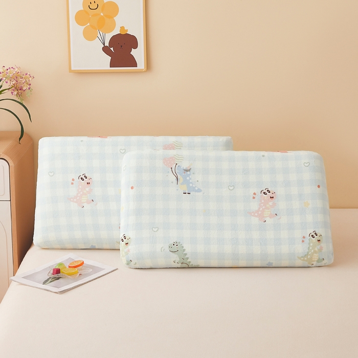 91家纺网 家纺一手货源 找家纺 翎盈家纺 2025新款牛奶绒深睡枕专用枕套面包记忆枕枕头套 恐龙乐园