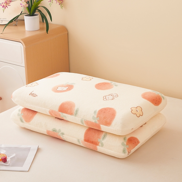 91家纺网 家纺一手货源 找家纺 翎盈家纺 2025新款牛奶绒深睡枕专用枕套面包记忆枕枕头套 心想事成