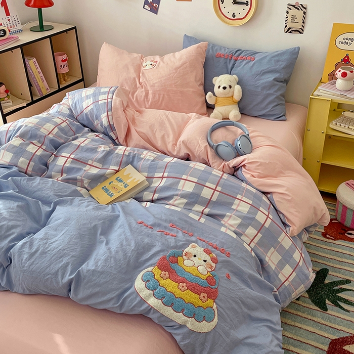 91家纺网 家纺一手货源 找家纺 彩韵家纺 2025新款水洗棉毛巾绣可爱猫咪系列 蛋糕凯蒂