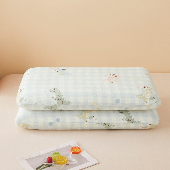 91家纺网 家纺一手货源 找家纺 翎盈家纺 2025新款牛奶绒深睡枕专用枕套面包记忆枕枕头套 恐龙乐园