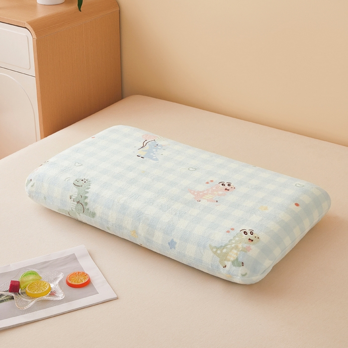 91家纺网 家纺一手货源 找家纺 翎盈家纺 2025新款牛奶绒深睡枕专用枕套面包记忆枕枕头套 恐龙乐园